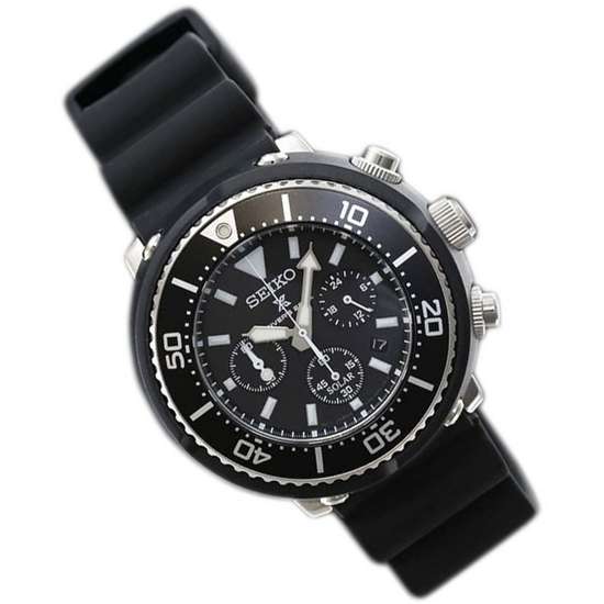 Seiko Prospex SBDL037 Solar Black Rubber Diving Watch