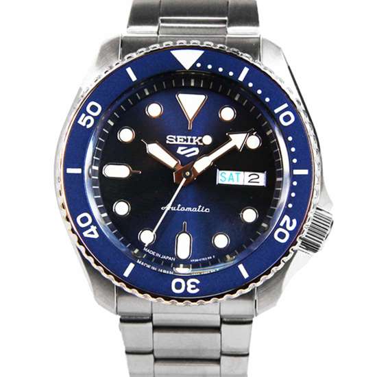SBSA001 Seiko 5 Automatic Made in Japan Blue Dial Sports Watch