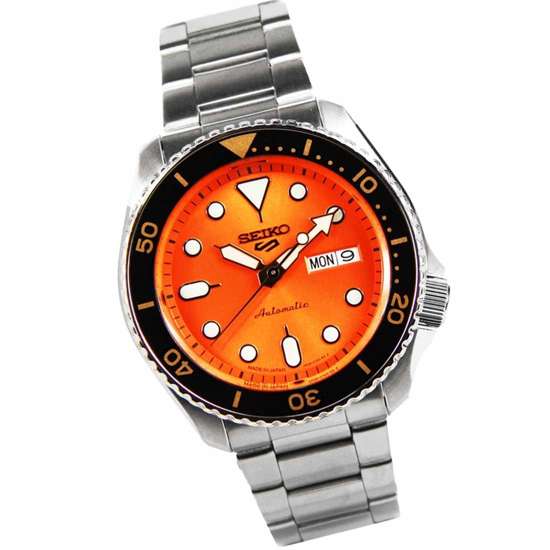 Seiko 5 Automatic SBSA009 Made in Japan Orange Dial Sports Watch