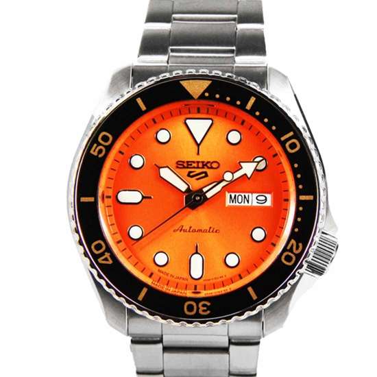 Seiko 5 Automatic SBSA009 Made in Japan Orange Dial Sports Watch