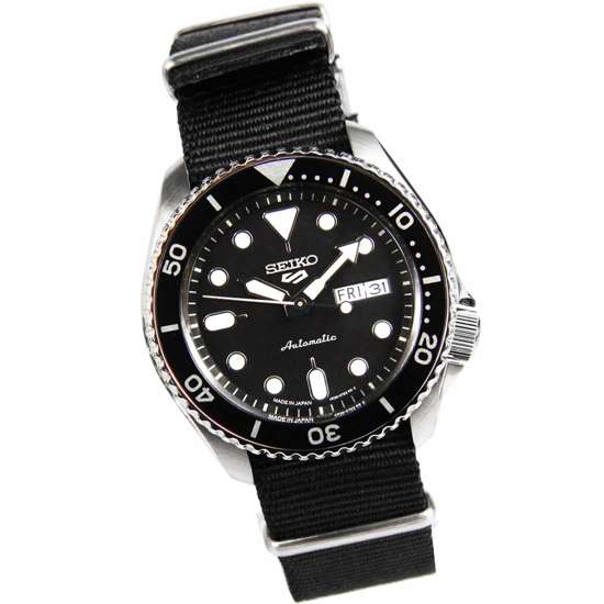 SBSA021 Seiko 5 Automatic Black Japan Made Nylon Sports Watch