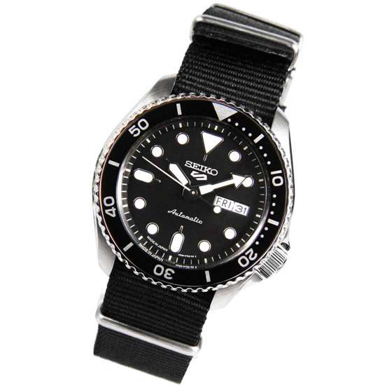 SBSA021 Seiko 5 Automatic Black Japan Made Nylon Sports Watch