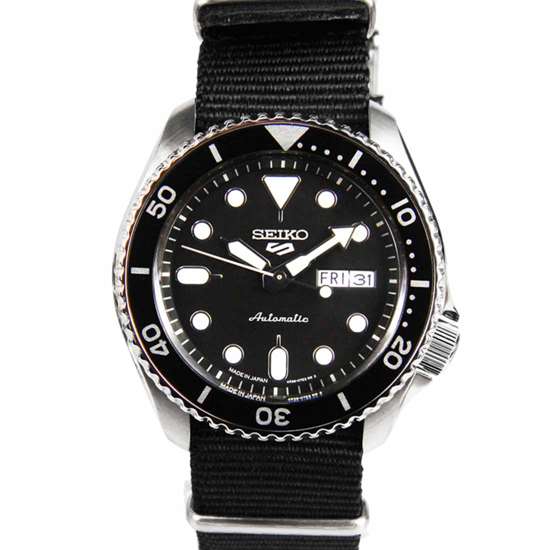 SBSA021 Seiko 5 Automatic Black Japan Made Nylon Sports Watch