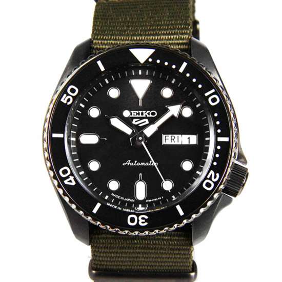 SBSA023 Seiko 5 Automatic Japan Made Green Nylon Sports Watch