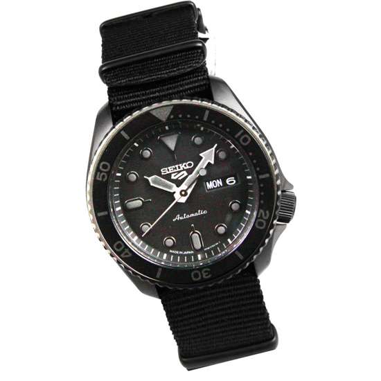 SBSA025 Seiko 5 Automatic Black Japan Made Nylon Sports Watch