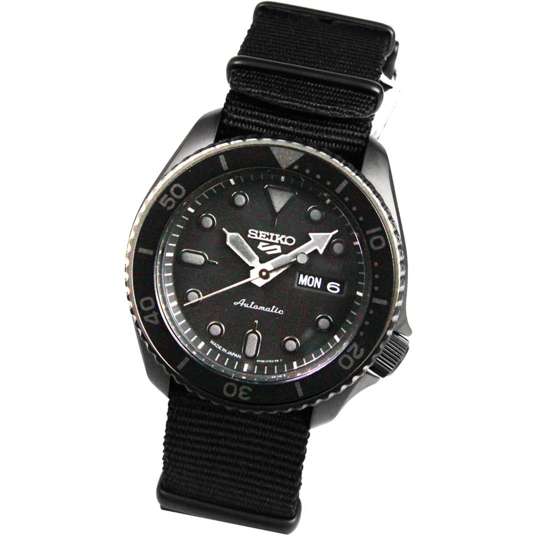 SBSA025 Seiko 5 Automatic Black Japan Made Nylon Sports Watch