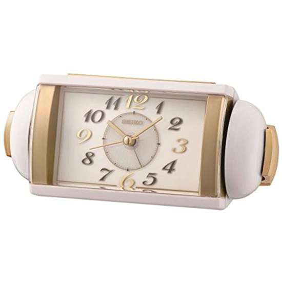 Seiko Loud Bell White Gold Alarm Clock QHK047W (Singapore Only)