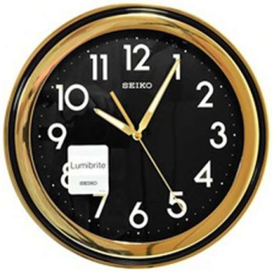 Seiko Black Gold Lumibrite Wall Clock QXA578F (Singapore Only)