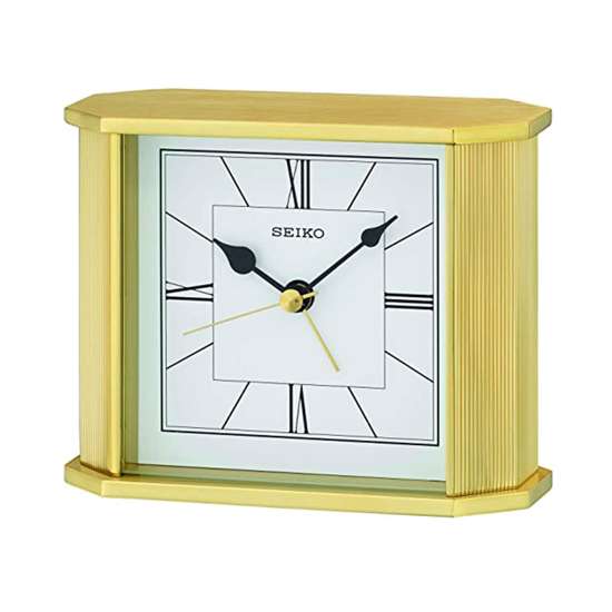 Seiko QHE173GN QHE173G Beep Alarm Gold Table Clock