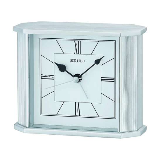 Seiko QHE173S QHE173SN Aluminum Alarm Table Clock