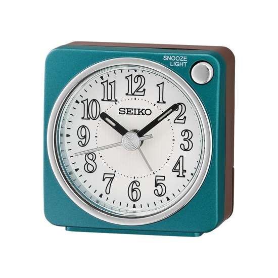Seiko Bedside QHE185L QHE185LN QHE185-L Metallic Blue Alarm Clock