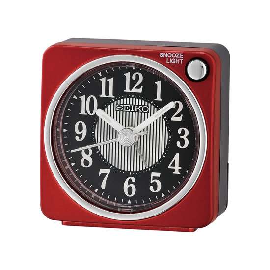 Seiko Bedside QHE185R QHE185RN QHE185-R Metallic Red Alarm Clock