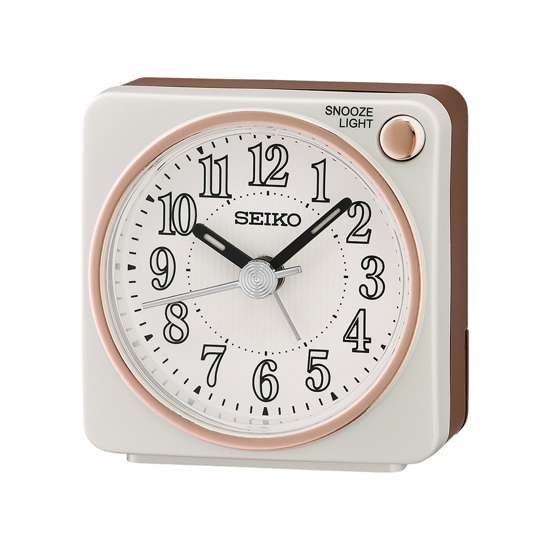 Seiko Bedside QHE185W QHE185WN QHE185-W Pearlized White Alarm Clock