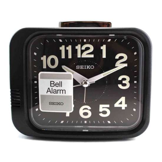 Seiko QHK028J QHK028JN Black Bell Alarm Clock