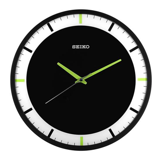 Seiko QXA769K QXA769KN Matte Black Wall Clock