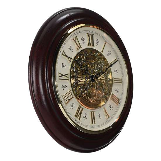 Seiko Wooden Musical Wall Clock QXM342B Oak Wood Ornamental Dial Decoration