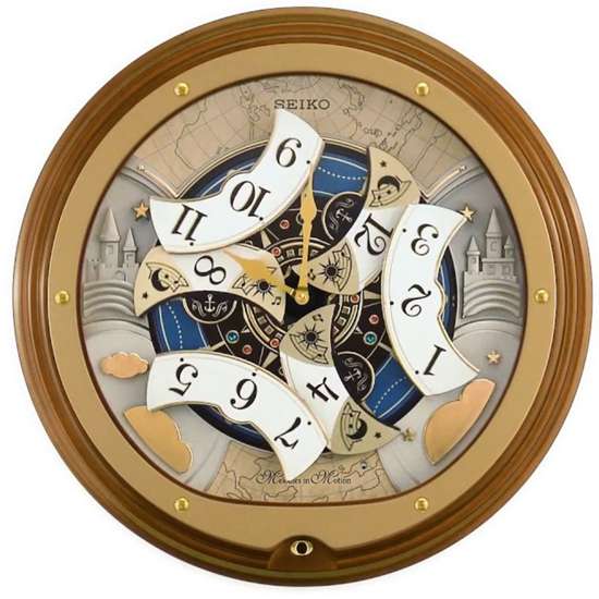 Seiko Melodies in Motion Wooden Wall Clock QXM381B QXM381-B