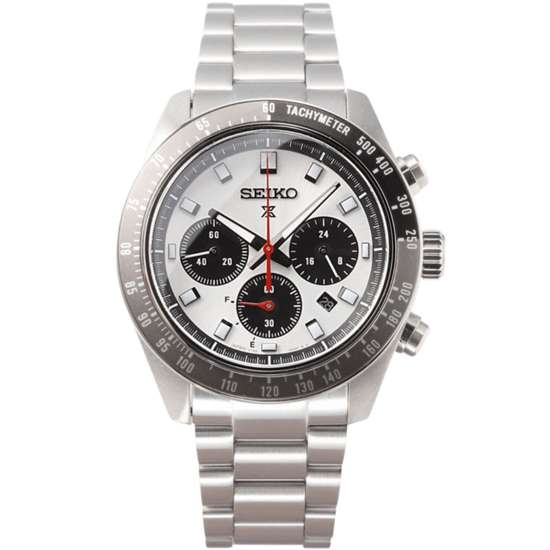 Seiko Speedtimer Panda SBDL095 Silver Dial Chronograph Solar Watch