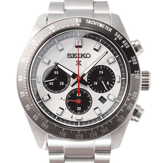 Seiko Speedtimer Panda SBDL095 Silver Dial Chronograph Solar Watch