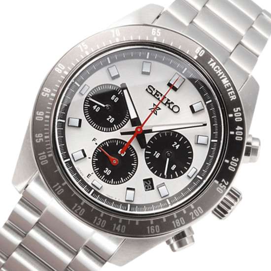 Seiko Speedtimer Panda SBDL095 Silver Dial Chronograph Solar Watch