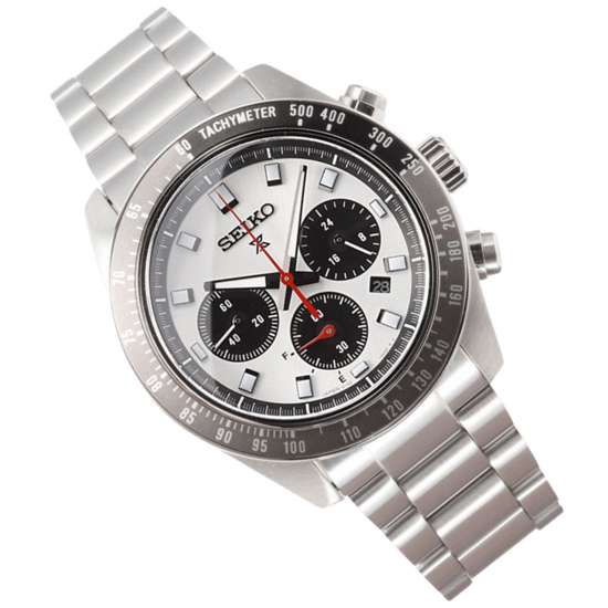 Seiko Speedtimer Panda SBDL095 Silver Dial Chronograph Solar Watch
