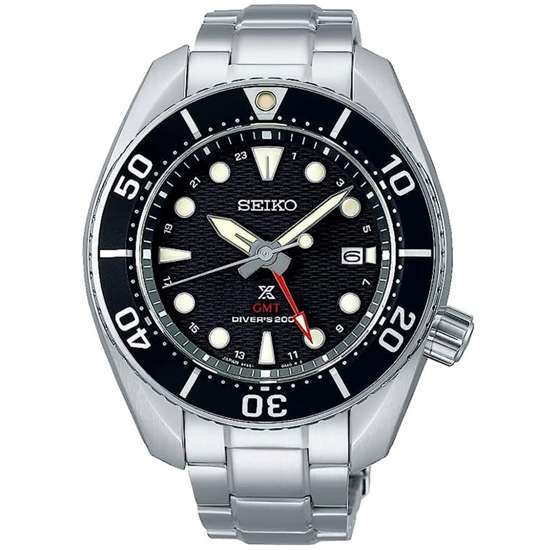Seiko JDM Sumo GMT Prospex SBPK003 Solar Black Dial Diving Watch
