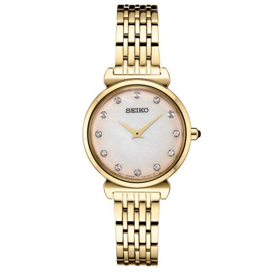 Seiko Women Gold SFQ802P1 SFQ802 SFQ802P Fashion Dress Watch