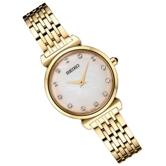Seiko Women Gold SFQ802P1 SFQ802 SFQ802P Fashion Dress Watch