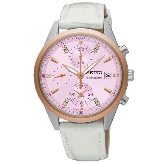 Seiko Womens White Leather SNDV50P1 SNDV50 SNDV50P Watch