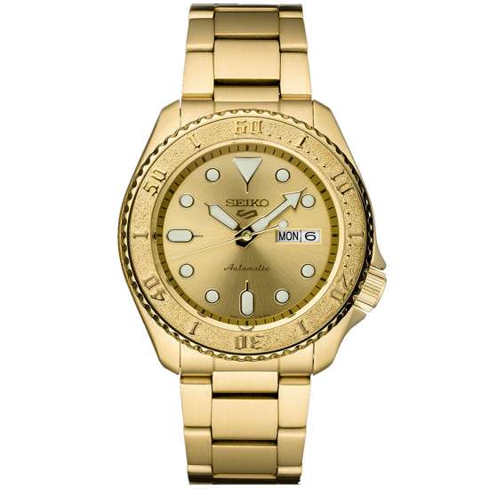 Seiko 5 Sports Gold Watch SRPE74 SRPE74K SRPE74K1