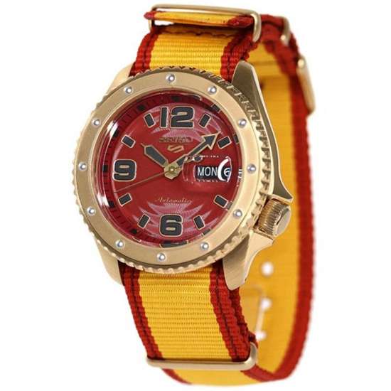 Seiko 5 Sports Zangief Street Fighter Yellow Watch SBSA084