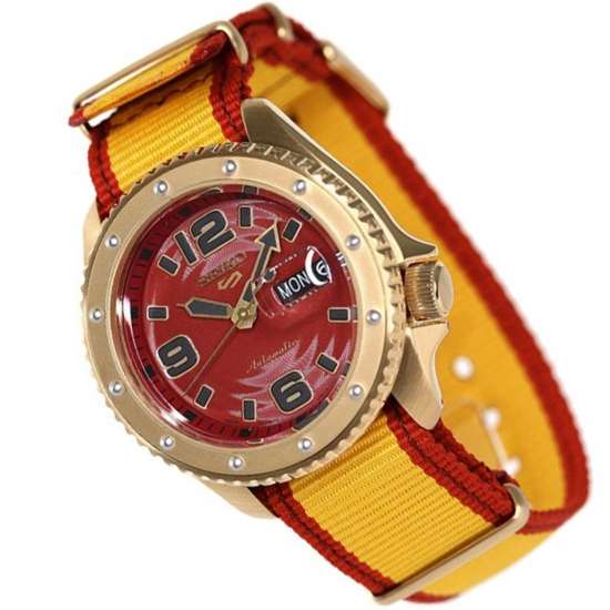 Seiko 5 Sports Zangief Street Fighter Yellow Watch SBSA084