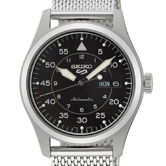 Seiko 5 Sports Flieger SRPH23K1 SRPH23 SRPH23K Milanese Strap Mesh Watch