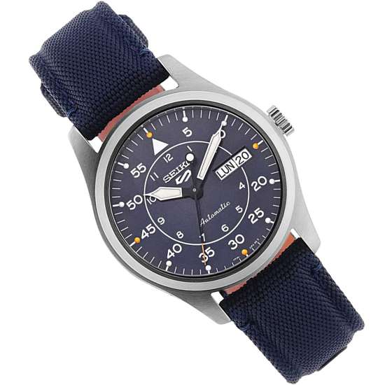 Seiko 5 Sports Flieger SRPH31K1 SRPH31 SRPH31K Blue Nylon Automatic Watch