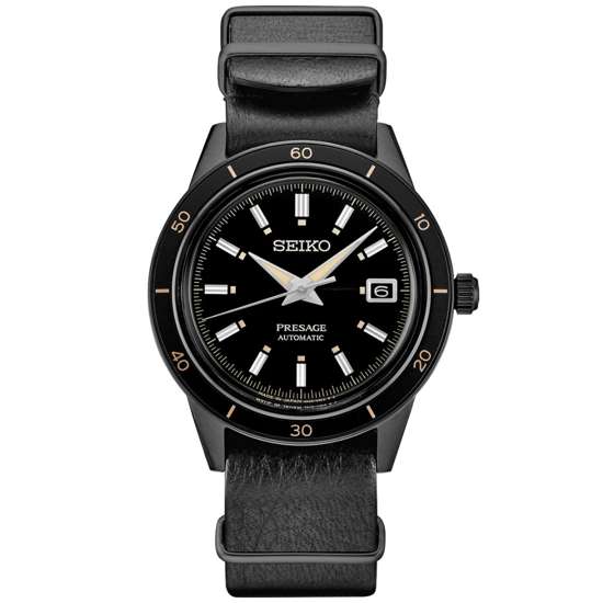 Seiko Style 60s Stealth Presage SRPH95 SRPH95J1 SRPH95J Leather Watch
