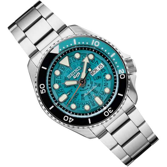 Seiko Time Sonar Blue Green Transparent Dial SRPJ45K1 SRPJ45 SRPJ45K Watch