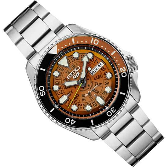 Seiko Time Sonar Brown Transparent Skeleton Dial SRPJ47K1 SRPJ47 SRPJ47K Watch