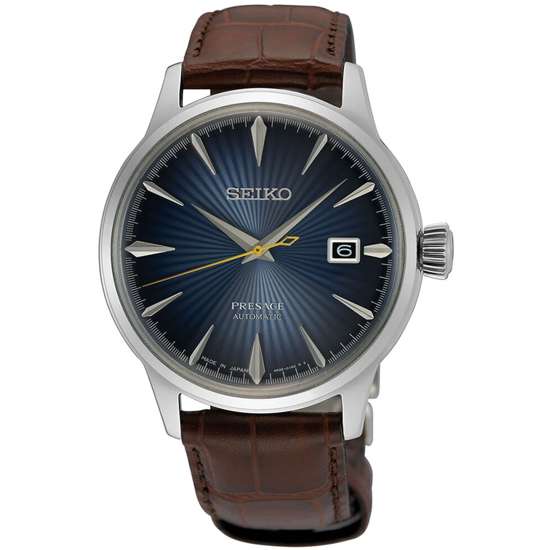 Seiko Presage SRPK15J1 SRPK15 SRPK15J Blue Dial Leather Mens Watch