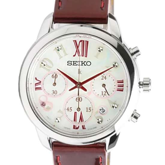 Seiko SRWZ81 SRWZ81P1 SRWZ81P Lukia Ladies Red Leather Fashion Watch