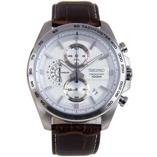 Seiko Chronograph SSB263P1 SSB263 SSB263P Quartz Leather Watch