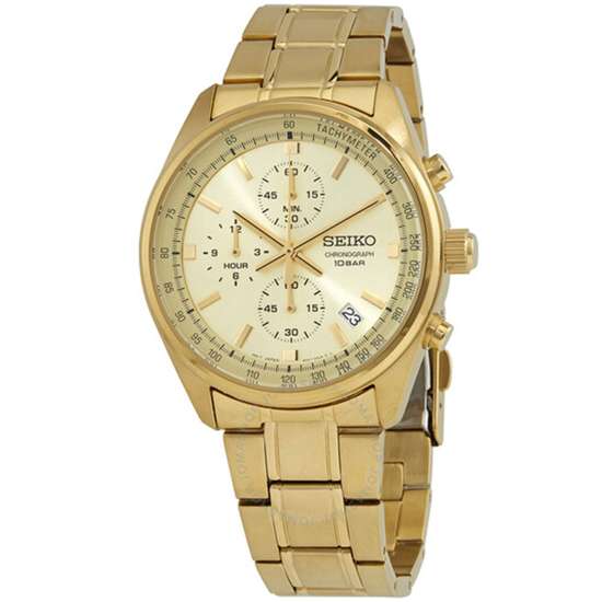 Seiko Gold Quartz SSB382P1 SSB382 SSB382P Chronograph Watch
