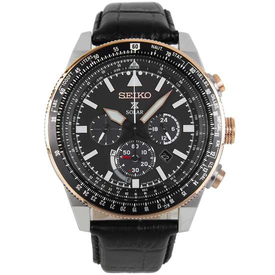 Seiko SSC611 SSC611P1 Solar Pilot Watch