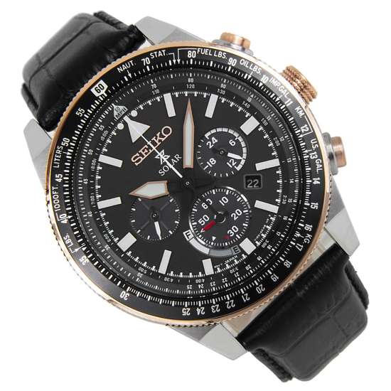 Seiko SSC611 SSC611P1 Solar Pilot Watch