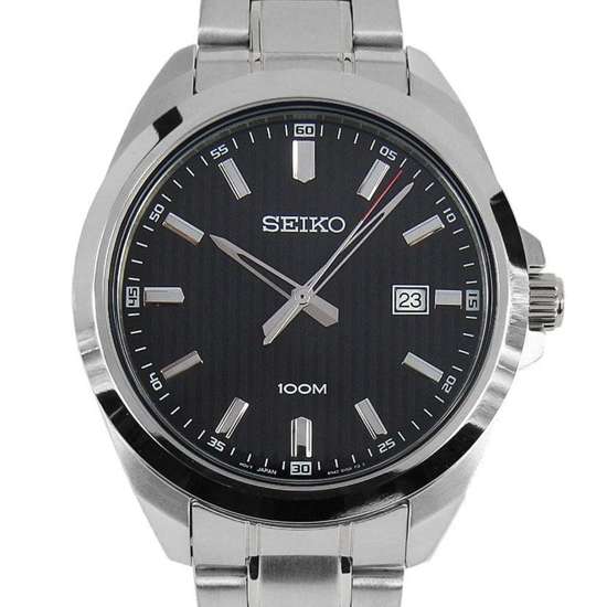 Seiko Quartz SUR277P1 SUR277 SUR277P Black Dial Watch