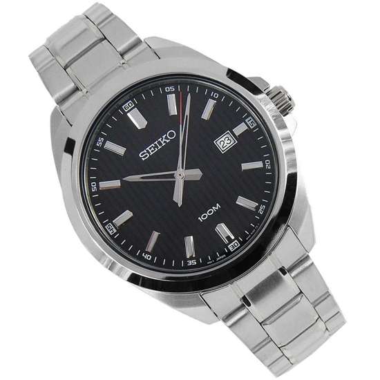 Seiko Quartz SUR277P1 SUR277 SUR277P Black Dial Watch