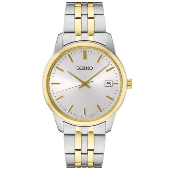 Seiko Quartz SUR402P1 SUR402 SUR402P Two Tone Analog Watch