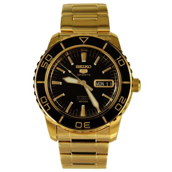 Seiko SNZH60 SNZH60K1 Gold Sports Watch