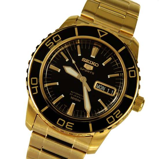 Seiko SNZH60 SNZH60K1 Gold Sports Watch