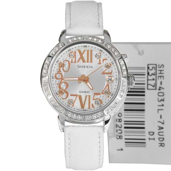 Casio Sheen Womens Leather Watch SHE-4031L-7 SHE-4031L-7A