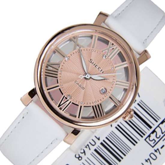 Casio Sheen SHE-4047PGL-7A SHE-4047PGL-7 White Leather Watch